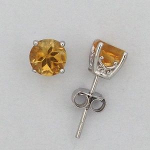 Natural Citrine Earrings 925 Sterling Silver